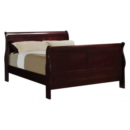 Coaster Santee Louis Philippe Full Sleigh Panel Bed - Red Brown
