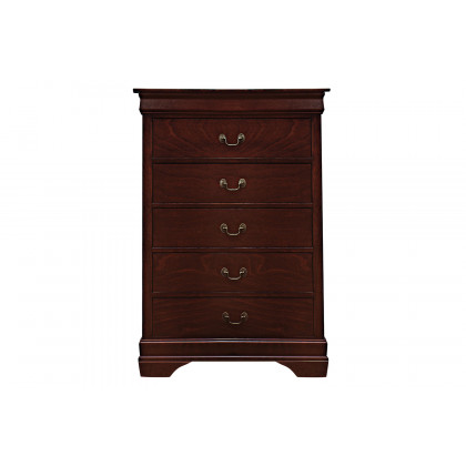 Coaster Santee Louis Philippe Queen Sleigh Panel Bed - Red Brown