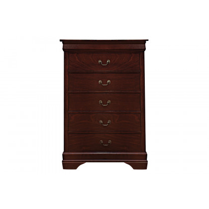 Coaster Santee Louis Philippe Twin Sleigh Panel Bed - Red Brown
