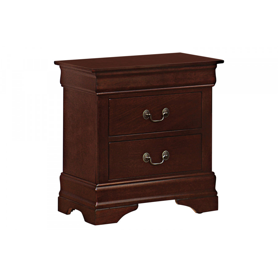 Coaster - Santee Louis Philippe Rectangular 2-Drawer Nightstand in Red Brown