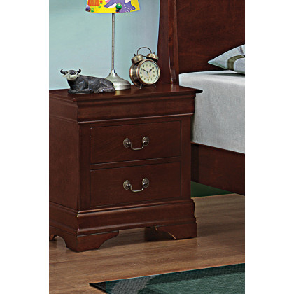 Coaster - Santee Louis Philippe Rectangular 2-Drawer Nightstand in Red Brown