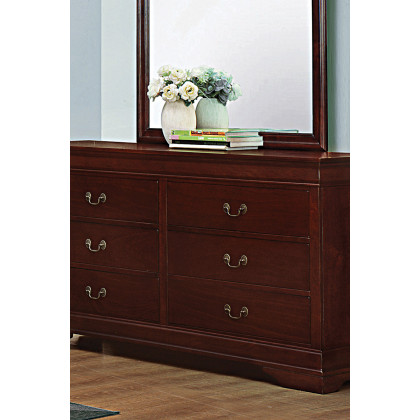 Coaster - Santee Louis Philippe Rectangular 6-Drawer Dresser in Red Brown