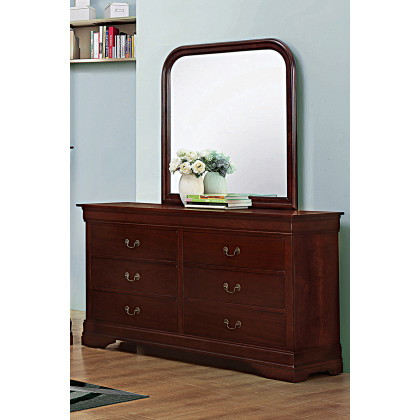 Coaster - Santee Louis Philippe Rectangular 6-Drawer Dresser in Red Brown