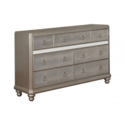 Coaster Bling Game Upholstered Storage Eastern King Bed - Metallic Platinum