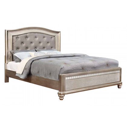 Coaster Bling Game Eastern King Panel Bed - Metallic Platinum