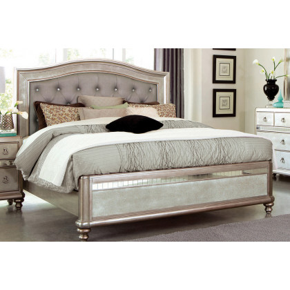 Coaster Bling Game Eastern King Panel Bed - Metallic Platinum