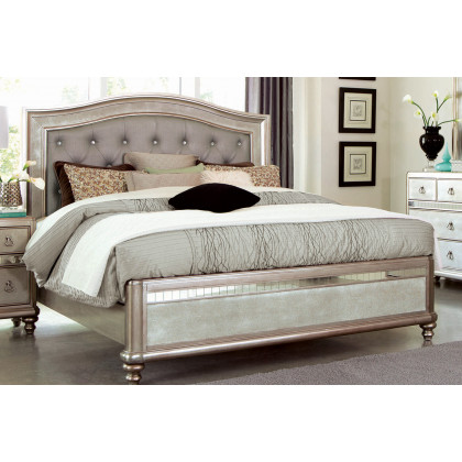 Coaster Bling Game California King Panel Bed - Metallic Platinum