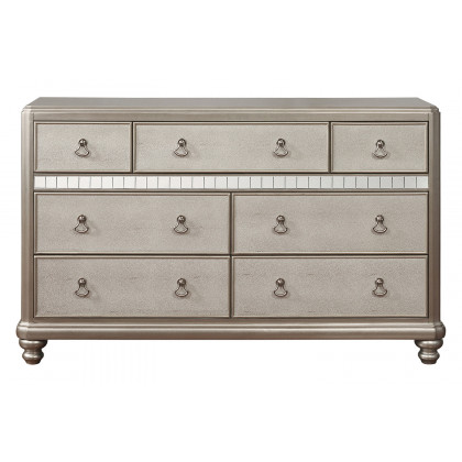 Coaster Bling Game Queen Panel Bed - Metallic Platinum