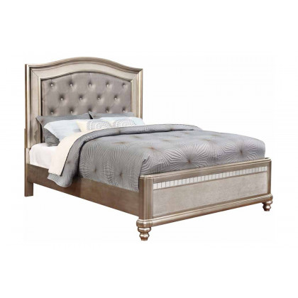 Coaster Bling Game Queen Panel Bed - Metallic Platinum