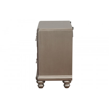 Coaster - Bling Game 2-Drawer Nightstand in Metallic Platinum