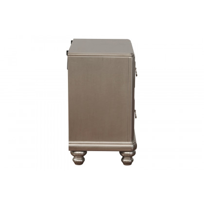 Coaster - Bling Game 2-Drawer Nightstand in Metallic Platinum
