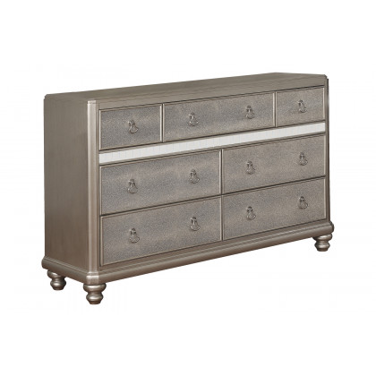 Coaster - Bling Game 7-Drawer Dresser in Metallic Platinum
