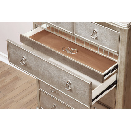 Coaster - Bling Game 6-Drawer Chest in Metallic Platinum