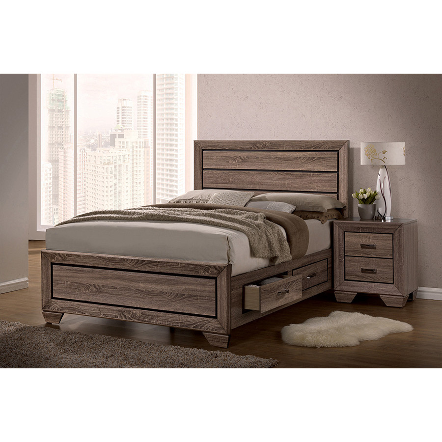 Coaster Kauffman Eastern King Storage Bed - Washed Taupe
