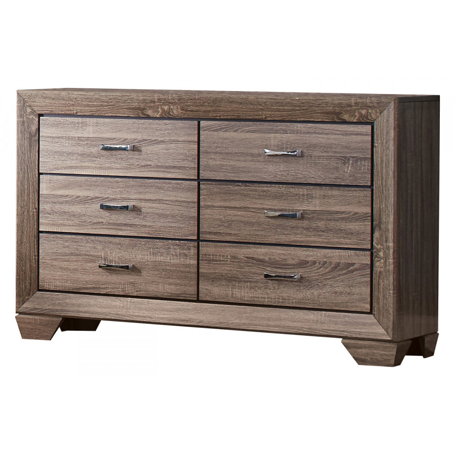 Coaster Kauffman 6-Drawer Dresser - Washed Taupe