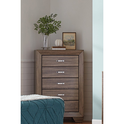 Coaster Kauffman 5-Drawer Chest - Washed Taupe