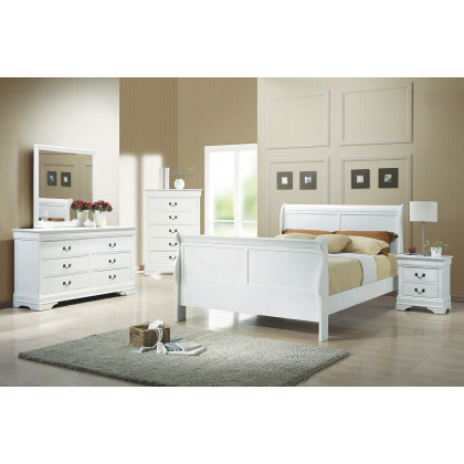 Coaster Louis Philippe Full Sleigh Panel Bed - White