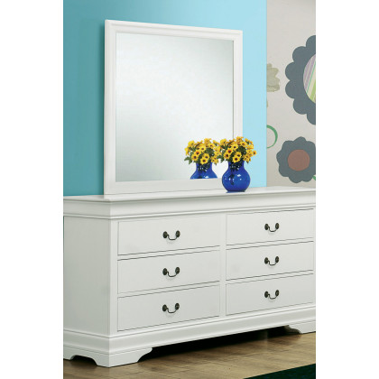 Coaster - Louis Philippe Beveled Edge Square Mirror in White