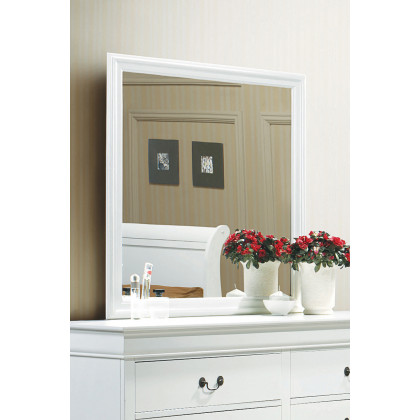 Coaster - Louis Philippe Beveled Edge Square Mirror in White