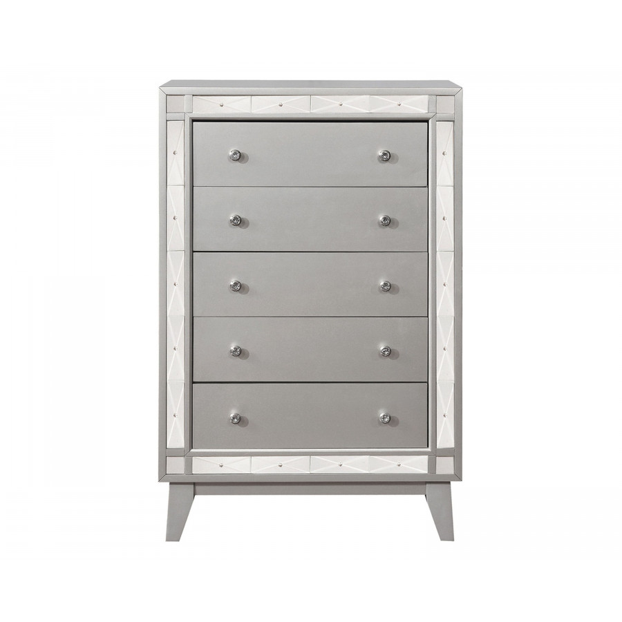 Coaster - Leighton 5-Drawer Chest in Metallic Mercury