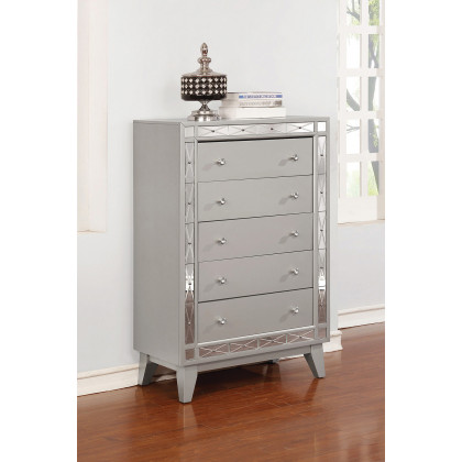 Coaster - Leighton 5-Drawer Chest in Metallic Mercury