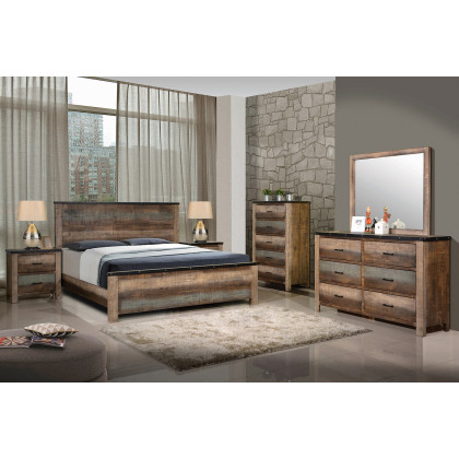 Coaster Sembene Eastern King Panel Bed - Antique Multi-Color