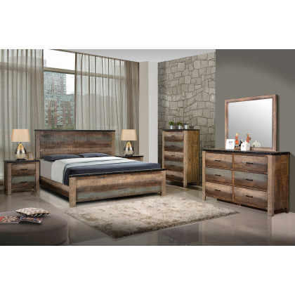 Coaster Sembene Eastern King Panel Bed - Antique Multi-Color