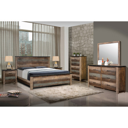 Coaster Sembene California King Panel Bed - Antique Multi-Color