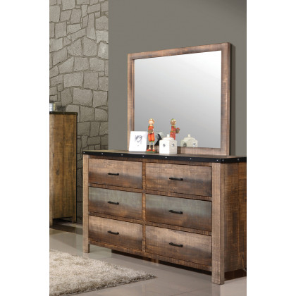 Coaster - Sembene Rectangular Mirror in Antique Multi-Color