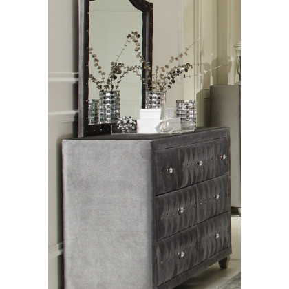 Coaster Deanna Button Tufted Mirror - Gray