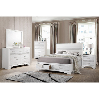Coaster Miranda Eastern King 2-Drawer Storage Bed - White
