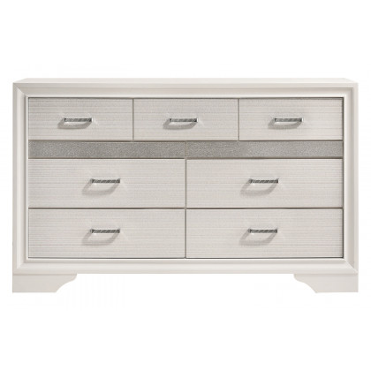 Coaster Miranda 7-Drawer Dresser - White/Rhinestone