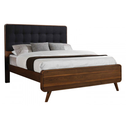 Coaster Robyn Queen Bed with Upholstered Headboard - Dark Walnut