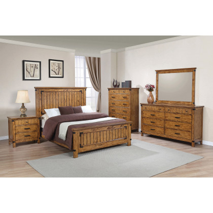 Coaster Brenner Queen Panel Bed - Rustic Honey