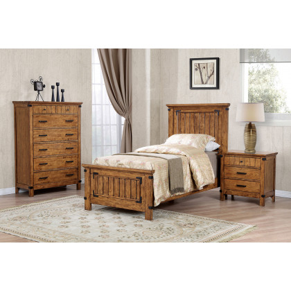 Coaster Brenner Twin Panel Bed - Rustic Honey