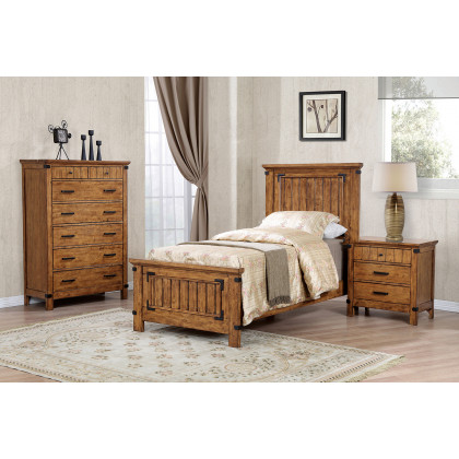 Coaster Brenner Twin Panel Bed - Rustic Honey