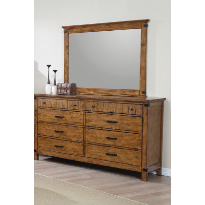 Coaster - Brenner Rectangular Mirror in Rustic Honey