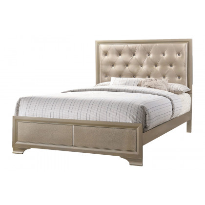 Coaster Beaumont Upholstered Queen Bed - Champagne
