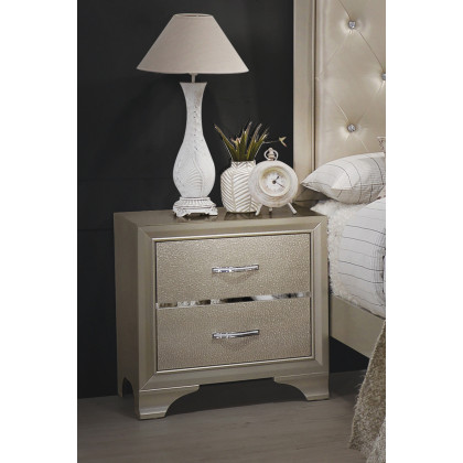 Coaster - Beaumont 2-Drawer Rectangular Nightstand in Champagne