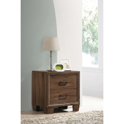 Coaster - Brandon 2-Drawer Nightstand in Medium Warm Brown