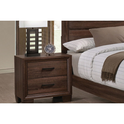 Coaster - Brandon 2-Drawer Nightstand in Medium Warm Brown