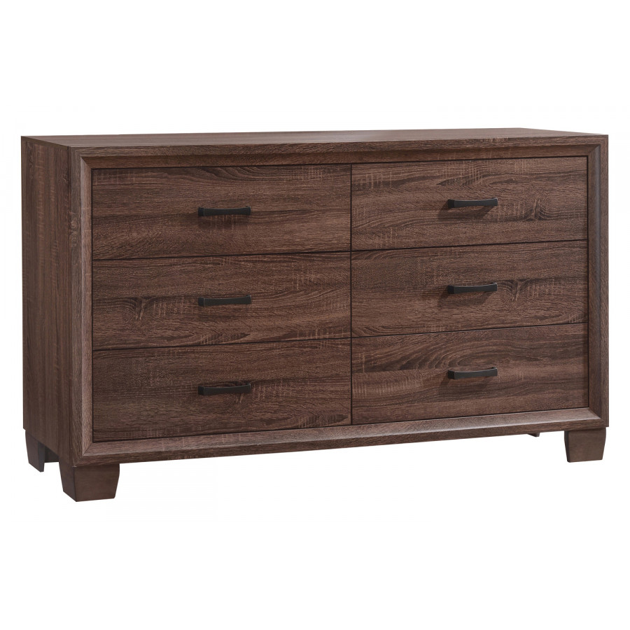 Coaster - Brandon 6-Drawer Dresser in Medium Warm Brown