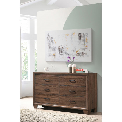 Coaster - Brandon 6-Drawer Dresser in Medium Warm Brown