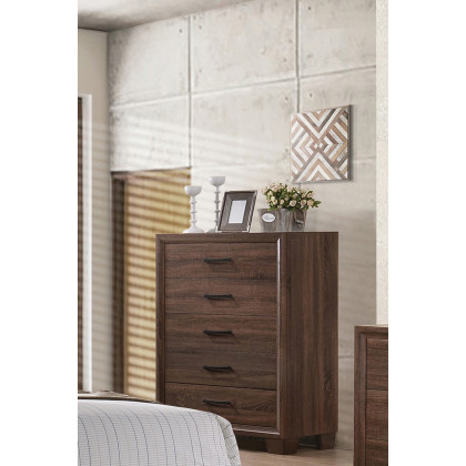 Coaster - Brandon 5-Drawer Chest in Medium Warm Brown