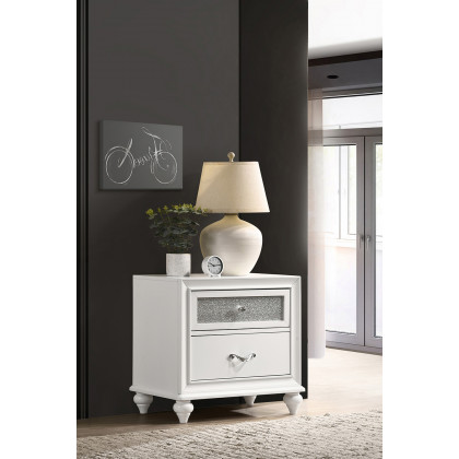 Coaster Barzini 2-Drawer Nightstand - White