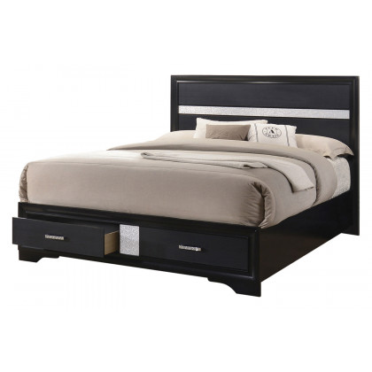 Coaster Miranda Eastern King 2-Drawer Storage Bed - Black