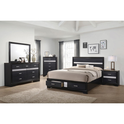 Coaster Miranda Eastern King 2-Drawer Storage Bed - Black