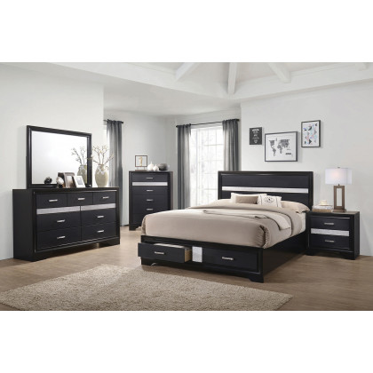 Coaster Miranda Eastern King 2-Drawer Storage Bed - Black