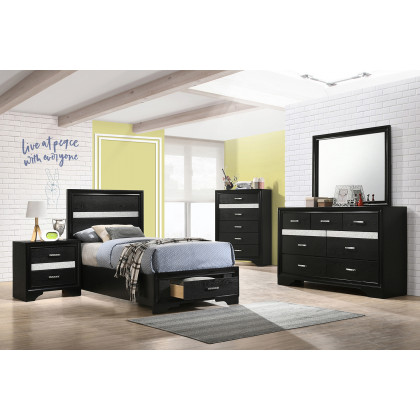 Coaster Miranda Twin Storage Bed - Black