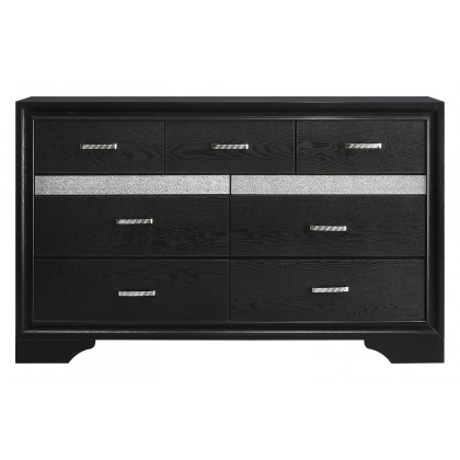 Coaster Miranda 7-Drawer Dresser - Black/Rhinestone